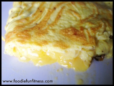 Omelet with cheese and mushrooms